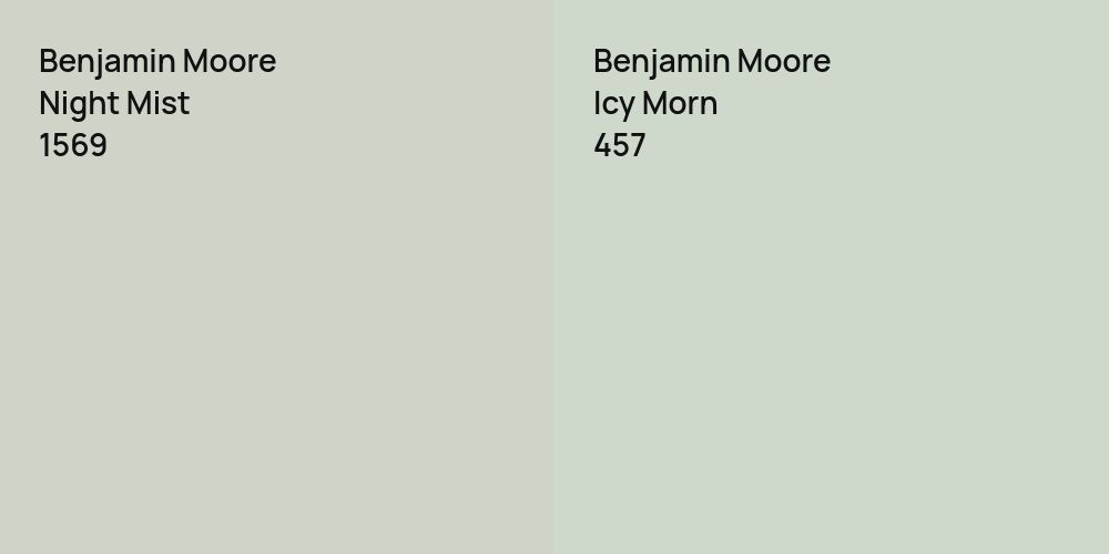 Benjamin Moore Night Mist vs. Benjamin Moore Icy Morn