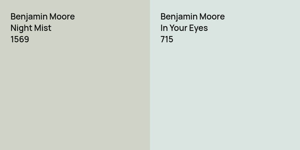 Benjamin Moore Night Mist vs. Benjamin Moore In Your Eyes