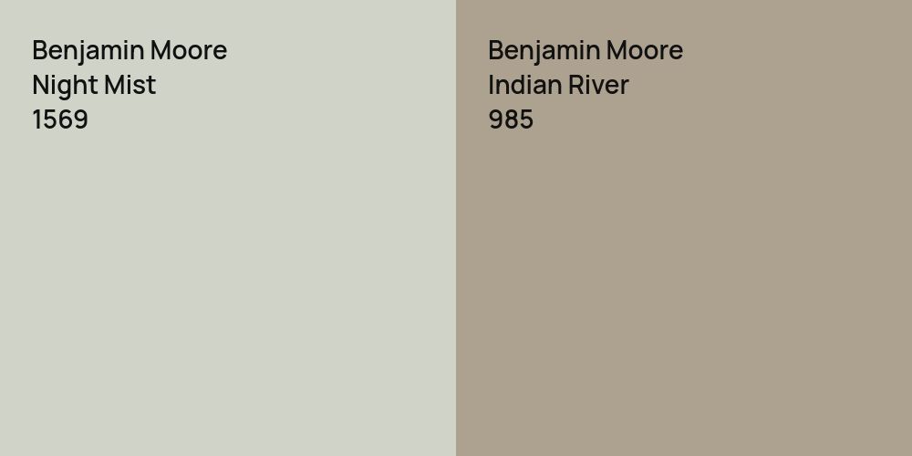 Benjamin Moore Night Mist vs. Benjamin Moore Indian River