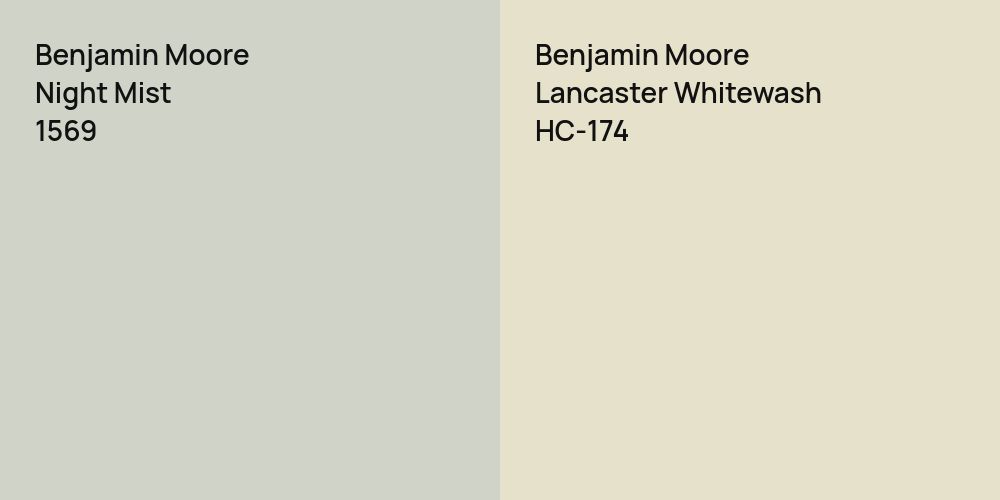 Benjamin Moore Night Mist vs. Benjamin Moore Lancaster Whitewash