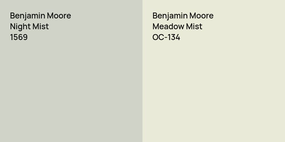 Benjamin Moore Night Mist vs. Benjamin Moore Meadow Mist