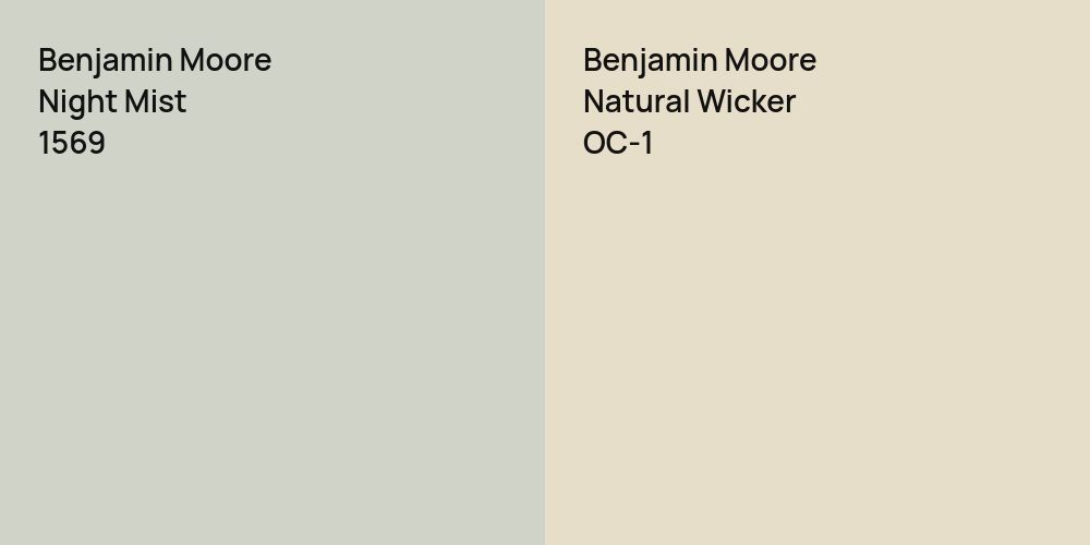 Benjamin Moore Night Mist vs. Benjamin Moore Natural Wicker