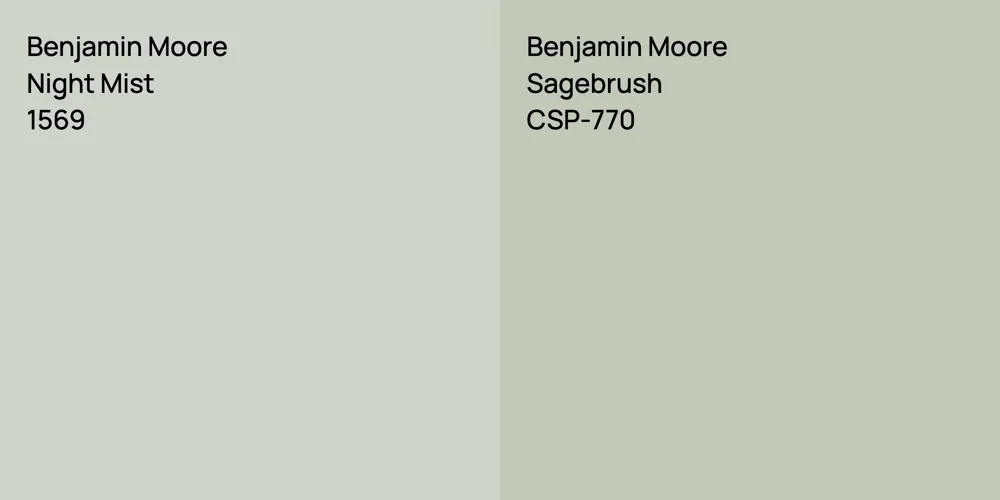 Benjamin Moore Night Mist vs. Benjamin Moore Sagebrush