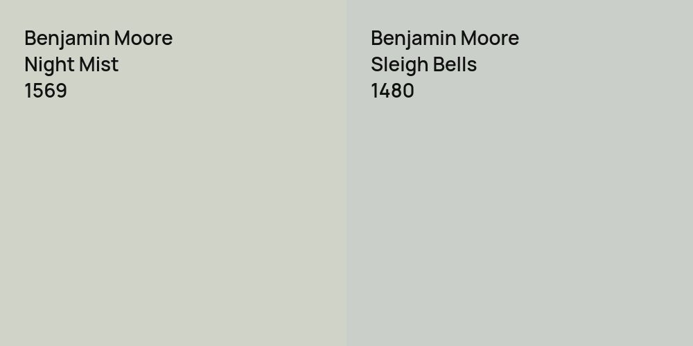 Benjamin Moore Night Mist vs. Benjamin Moore Sleigh Bells