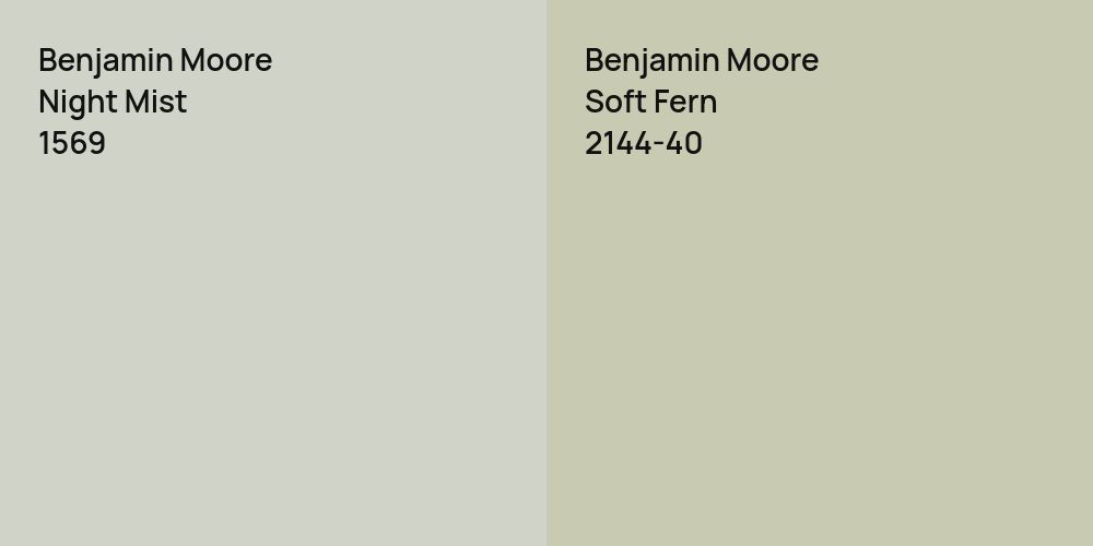 Benjamin Moore Night Mist vs. Benjamin Moore Soft Fern