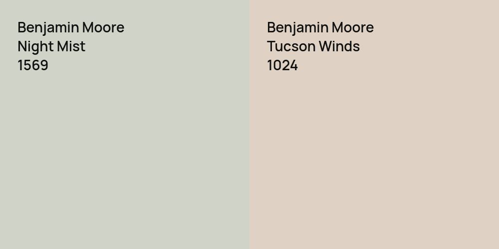 Benjamin Moore Night Mist vs. Benjamin Moore Tucson Winds