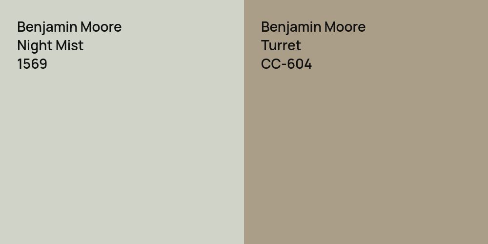 Benjamin Moore Night Mist vs. Benjamin Moore Turret