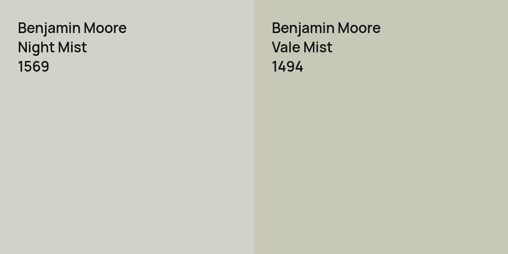 Benjamin Moore Night Mist vs. Benjamin Moore Vale Mist