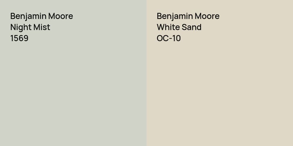 Benjamin Moore Night Mist vs. Benjamin Moore White Sand