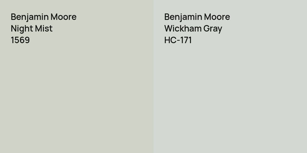 Benjamin Moore Night Mist vs. Benjamin Moore Wickham Gray