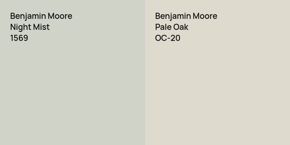 Benjamin Moore Night Mist vs. Benjamin Moore Pale Oak