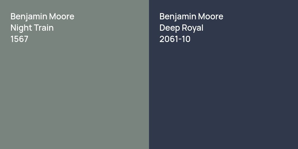 Benjamin Moore Night Train vs. Benjamin Moore Deep Royal