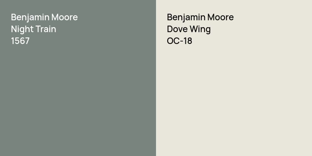 Benjamin Moore Night Train vs. Benjamin Moore Dove Wing