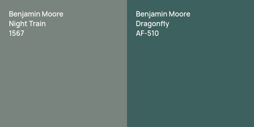 Benjamin Moore Night Train vs. Benjamin Moore Dragonfly