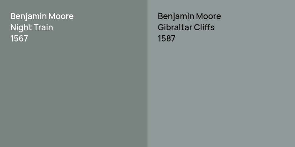 Benjamin Moore Night Train vs. Benjamin Moore Gibraltar Cliffs