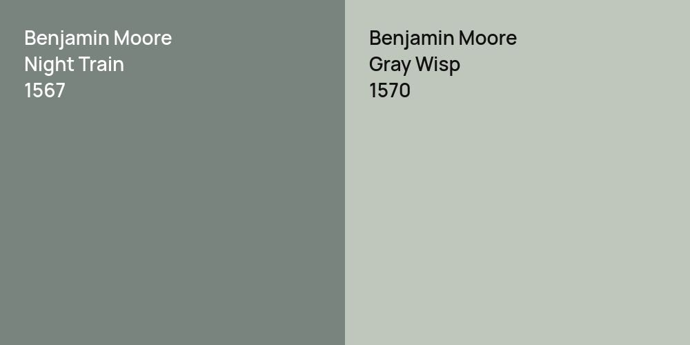 Benjamin Moore Night Train vs. Benjamin Moore Gray Wisp