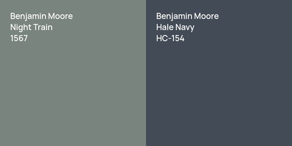 Benjamin Moore Night Train vs. Benjamin Moore Hale Navy