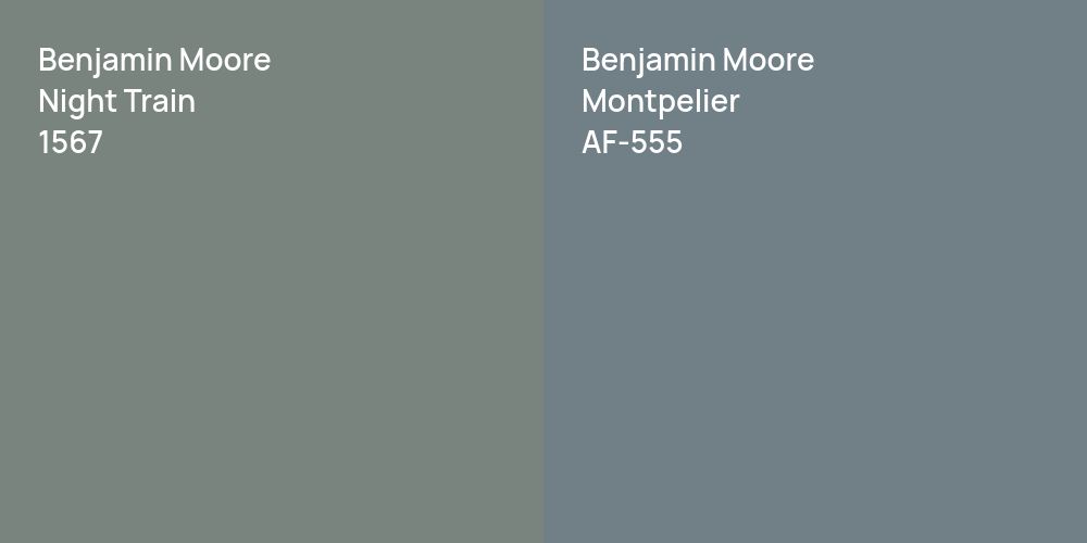 Benjamin Moore Night Train vs. Benjamin Moore Montpelier