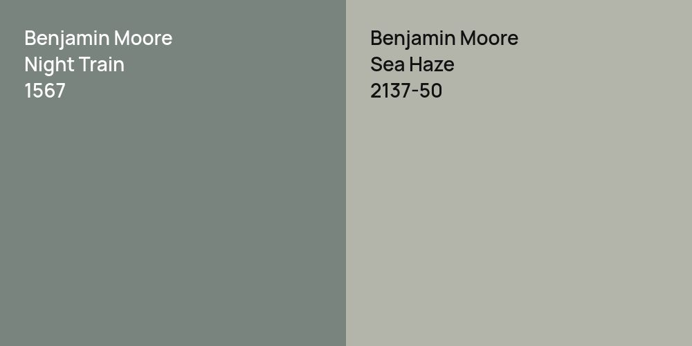 Benjamin Moore Night Train vs. Benjamin Moore Sea Haze