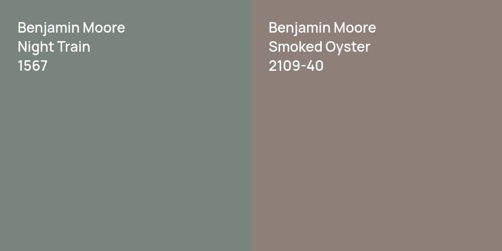 Benjamin Moore Night Train vs. Benjamin Moore Smoked Oyster