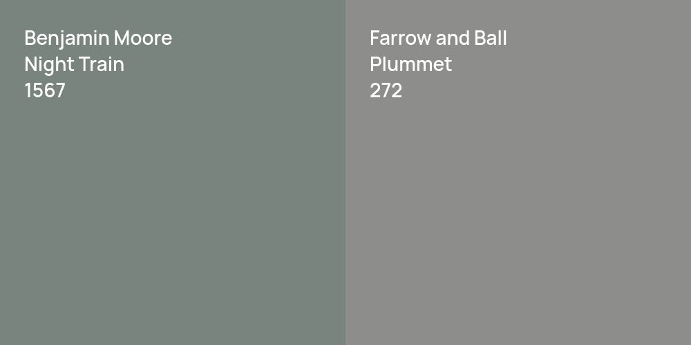 Benjamin Moore Night Train vs. Farrow and Ball Plummet