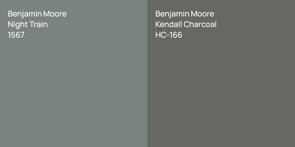 Benjamin Moore Night Train vs. Benjamin Moore Kendall Charcoal