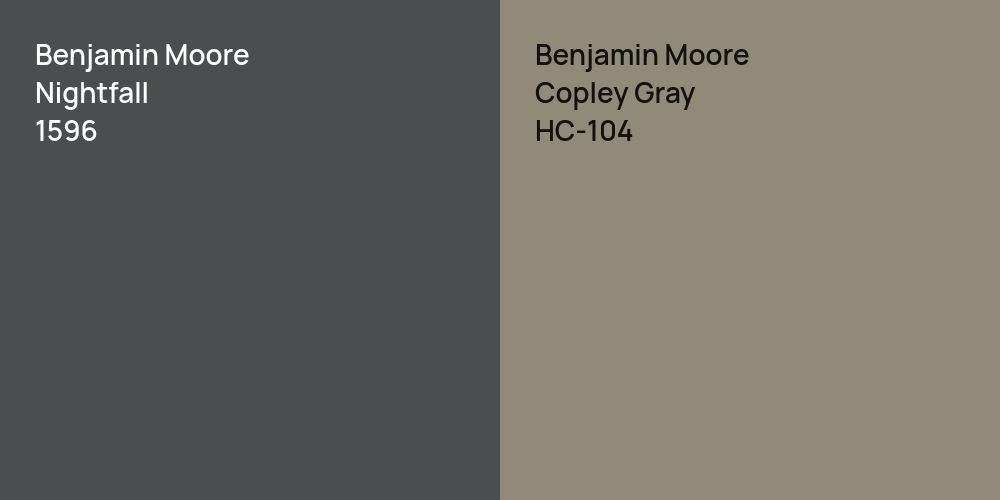 Benjamin Moore Nightfall vs. Benjamin Moore Copley Gray