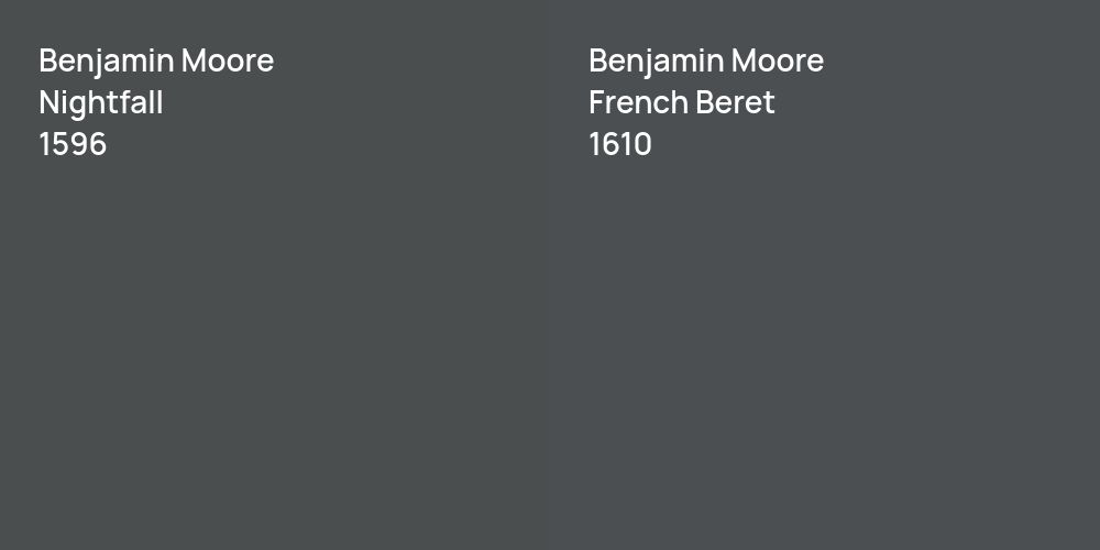 Benjamin Moore Nightfall vs. Benjamin Moore French Beret