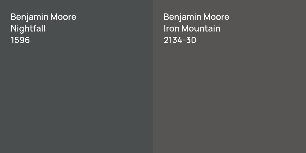 Benjamin Moore Nightfall vs. Benjamin Moore Iron Mountain