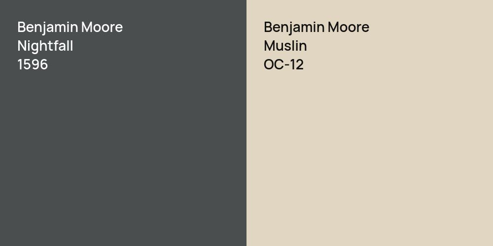 Benjamin Moore Nightfall vs. Benjamin Moore Muslin