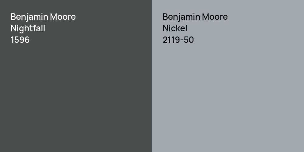 Benjamin Moore Nightfall vs. Benjamin Moore Nickel