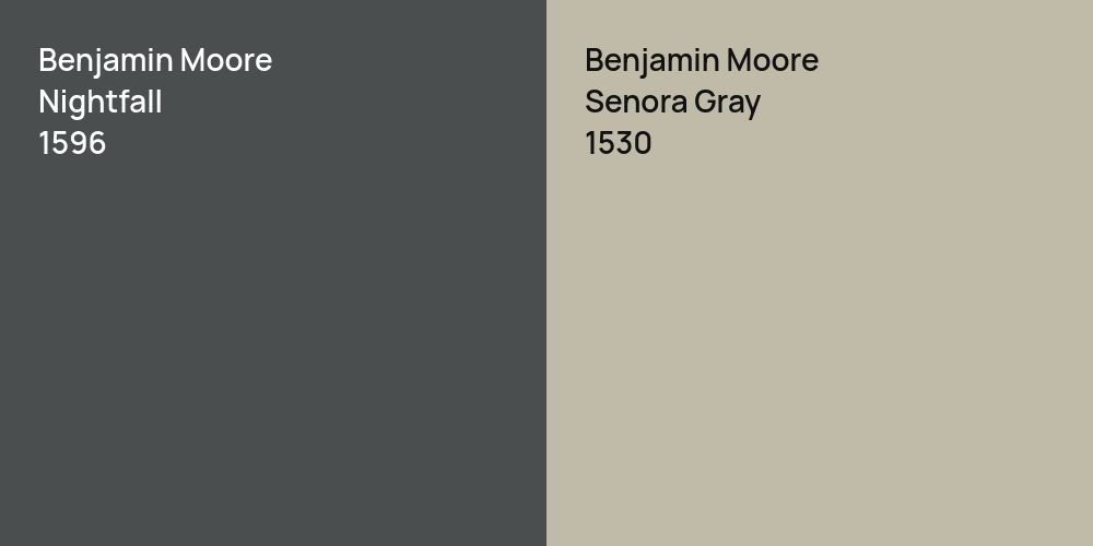 Benjamin Moore Nightfall vs. Benjamin Moore Senora Gray