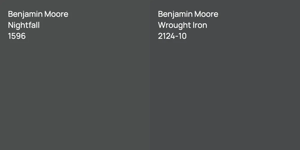 Benjamin Moore Nightfall vs. Benjamin Moore Wrought Iron