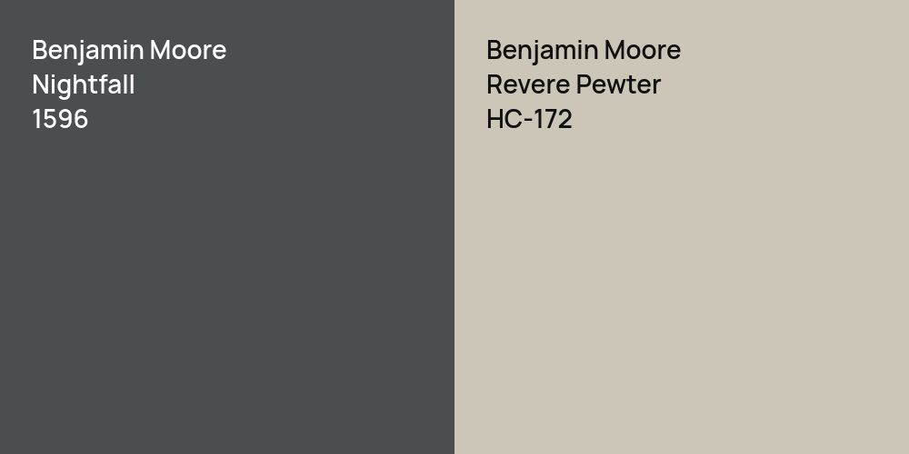 Benjamin Moore Nightfall vs. Benjamin Moore Revere Pewter