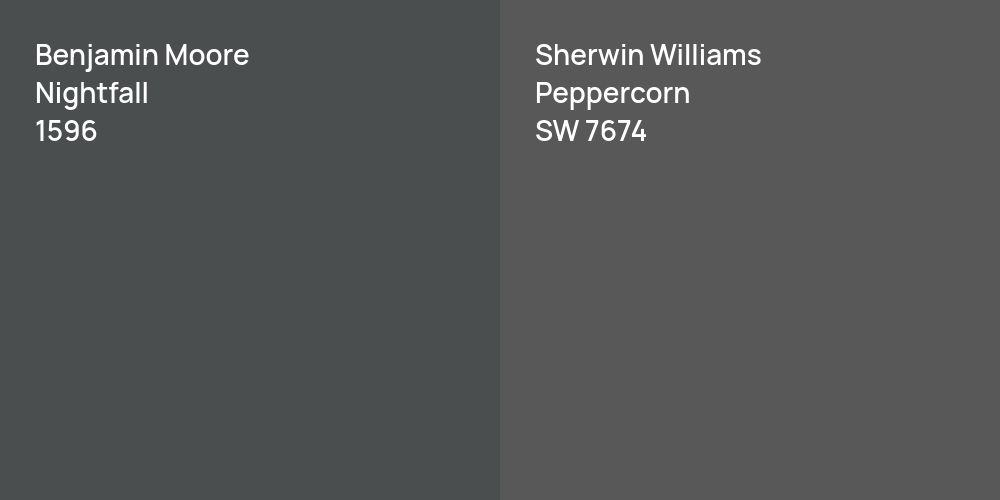 Benjamin Moore Nightfall vs. Sherwin Williams Peppercorn