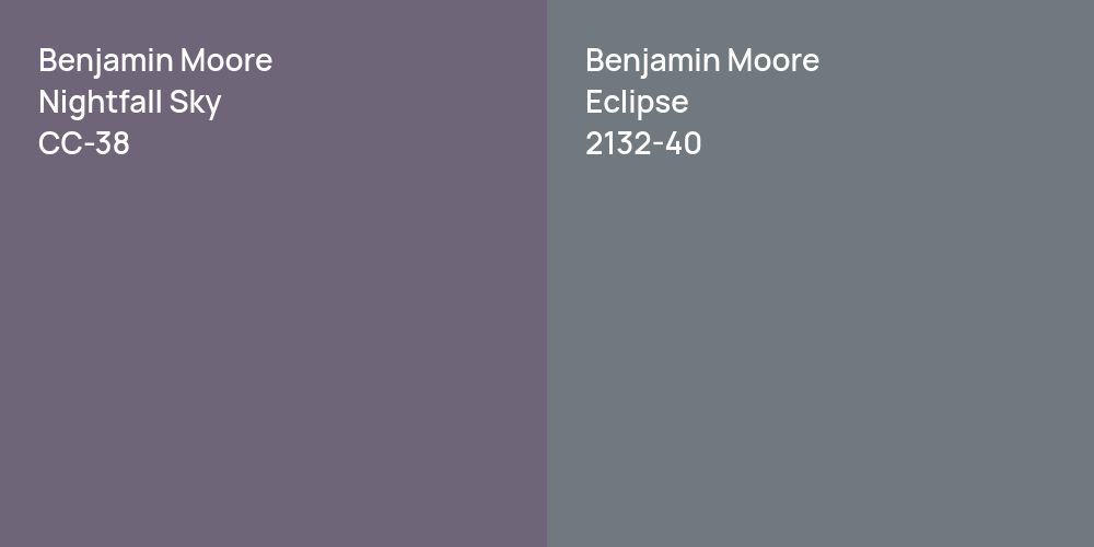 Benjamin Moore Nightfall Sky vs. Benjamin Moore Eclipse