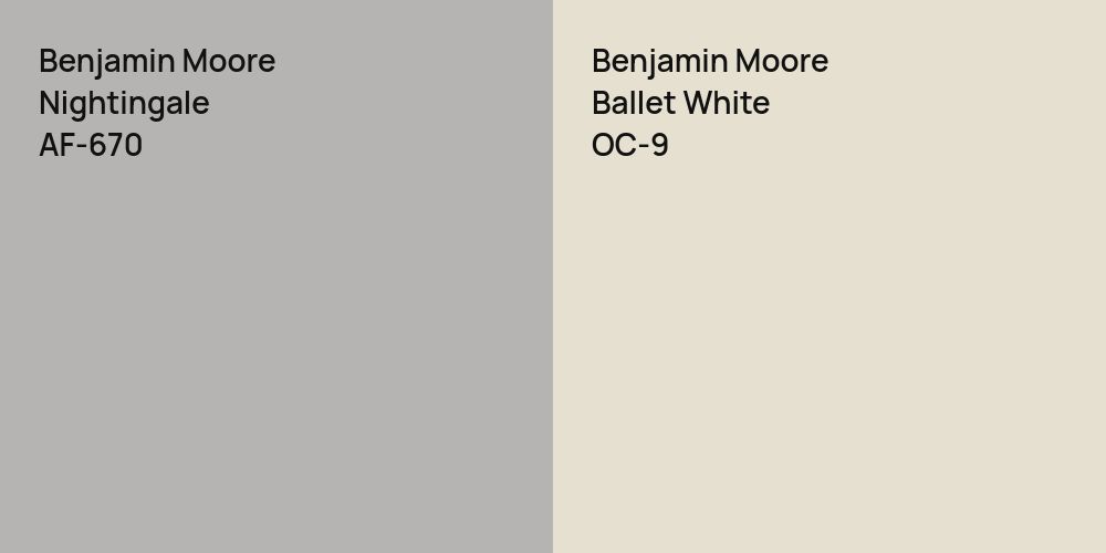 Benjamin Moore Nightingale vs. Benjamin Moore Ballet White