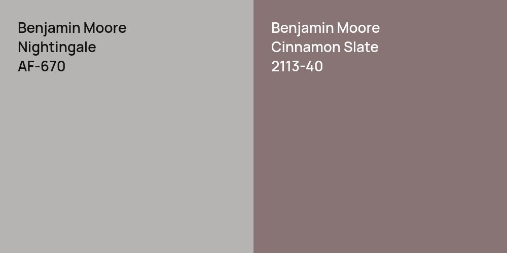 Benjamin Moore Nightingale vs. Benjamin Moore Cinnamon Slate