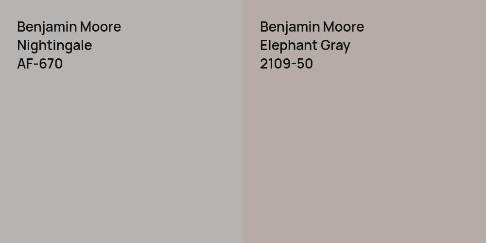 Benjamin Moore Nightingale vs. Benjamin Moore Elephant Gray