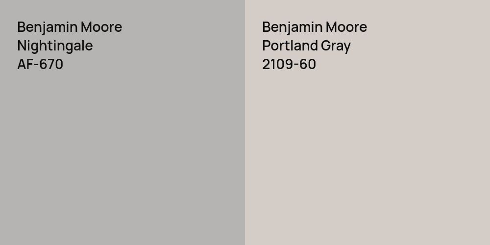 Benjamin Moore Nightingale vs. Benjamin Moore Portland Gray