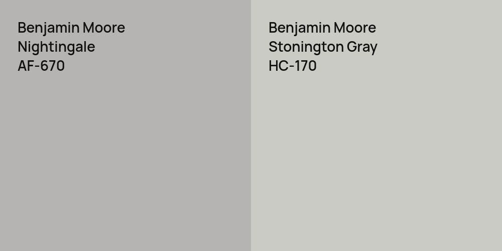 Benjamin Moore Nightingale vs. Benjamin Moore Stonington Gray