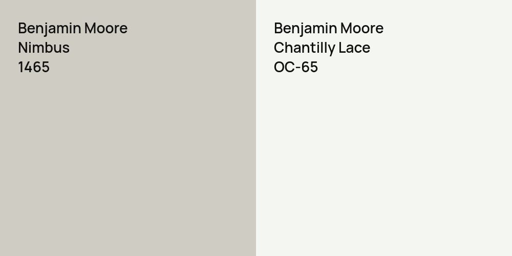 Benjamin Moore Nimbus vs. Benjamin Moore Chantilly Lace