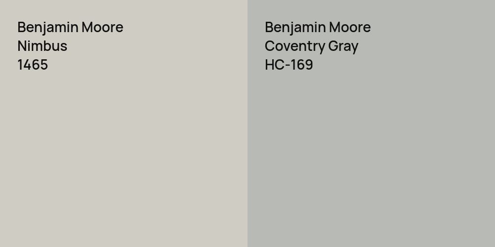 Benjamin Moore Nimbus vs. Benjamin Moore Coventry Gray