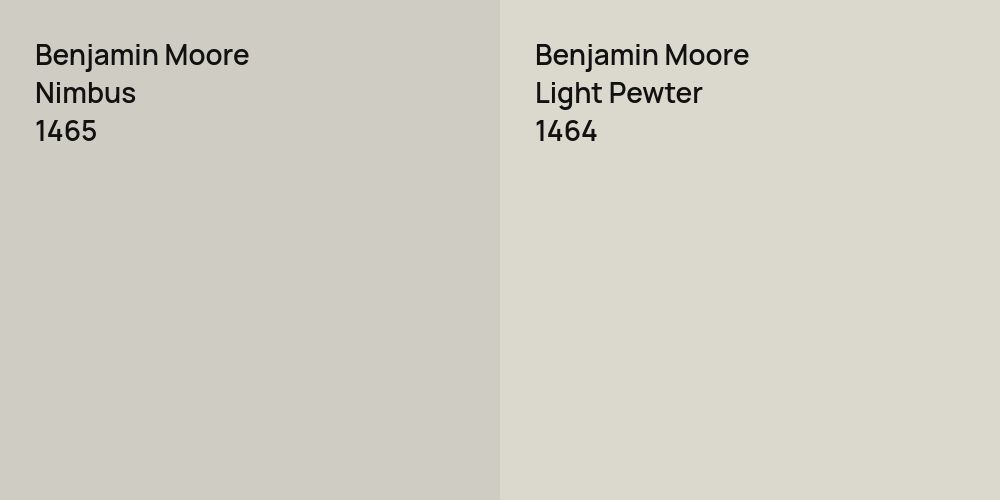 Benjamin Moore Nimbus vs. Benjamin Moore Light Pewter