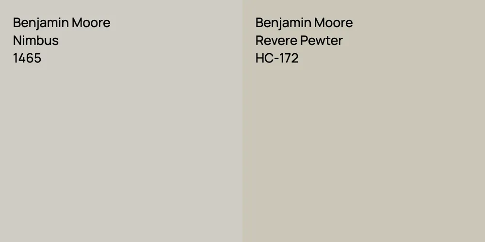 Benjamin Moore Nimbus vs. Benjamin Moore Revere Pewter