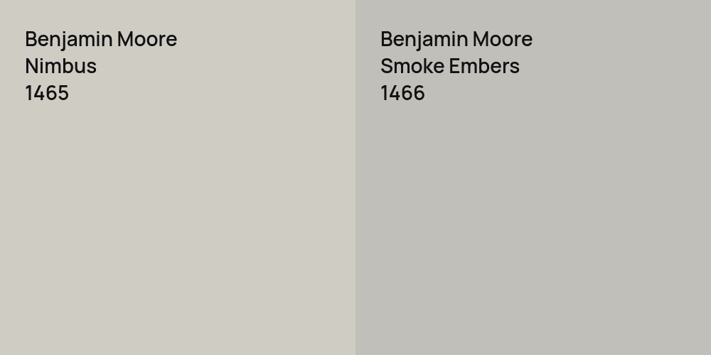 Benjamin Moore Nimbus vs. Benjamin Moore Smoke Embers