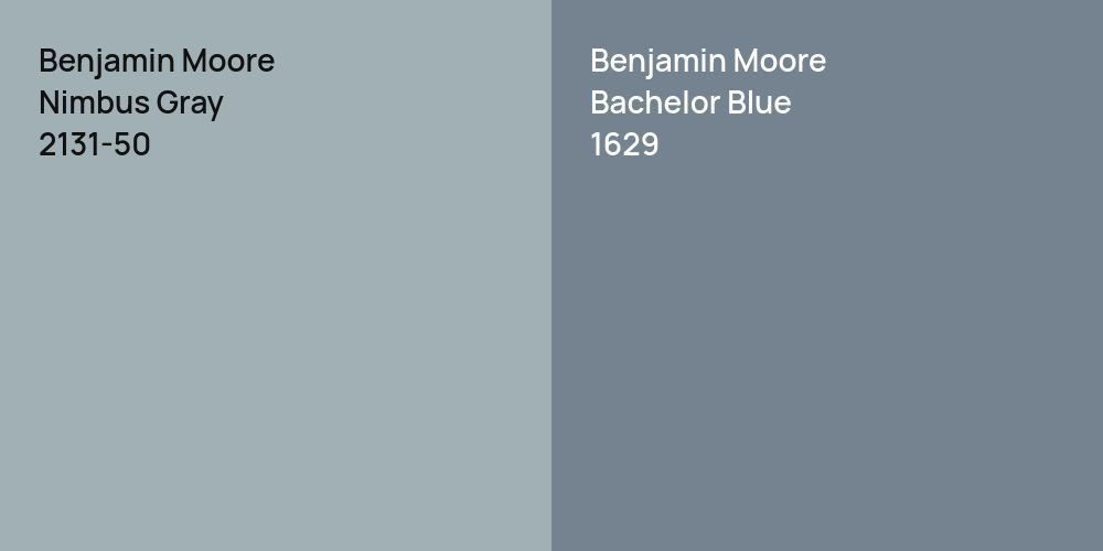 Benjamin Moore Nimbus Gray vs. Benjamin Moore Bachelor Blue