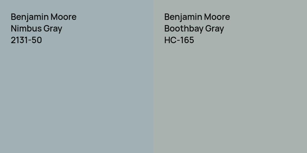 Benjamin Moore Nimbus Gray vs. Benjamin Moore Boothbay Gray