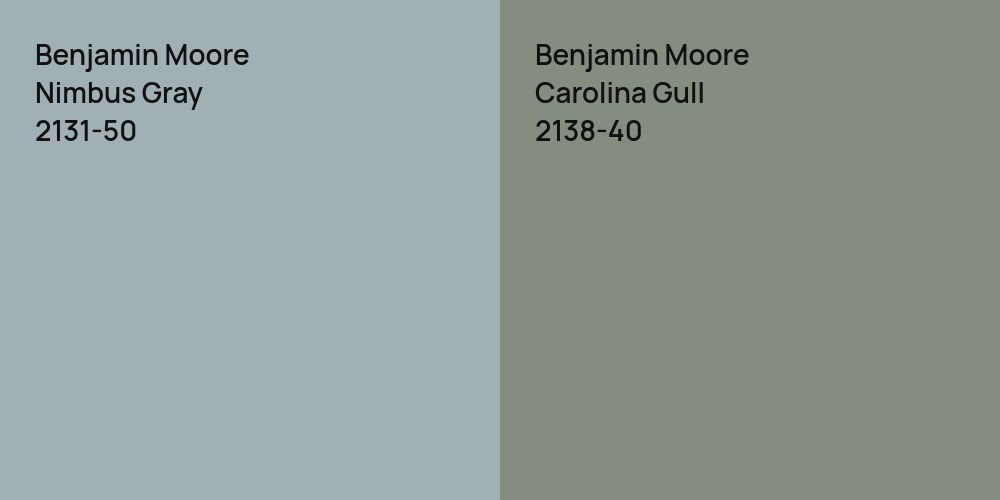 Benjamin Moore Nimbus Gray vs. Benjamin Moore Carolina Gull