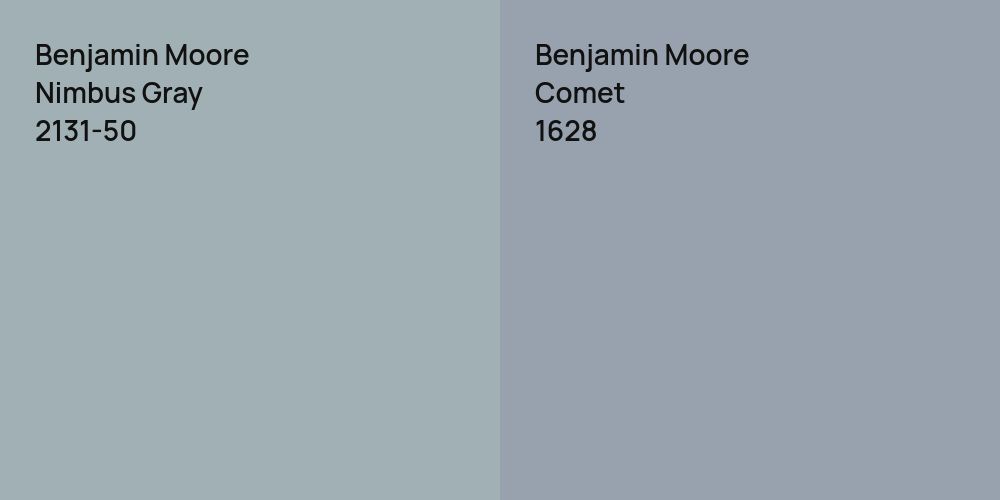 Benjamin Moore Nimbus Gray vs. Benjamin Moore Comet